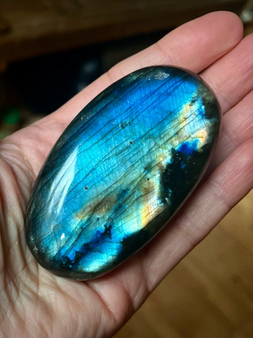 Blue Labradorite Palm Stone